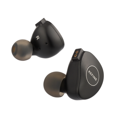 Kefine Klanar planar magnetic earphones worn in ear showing ergonomic fit